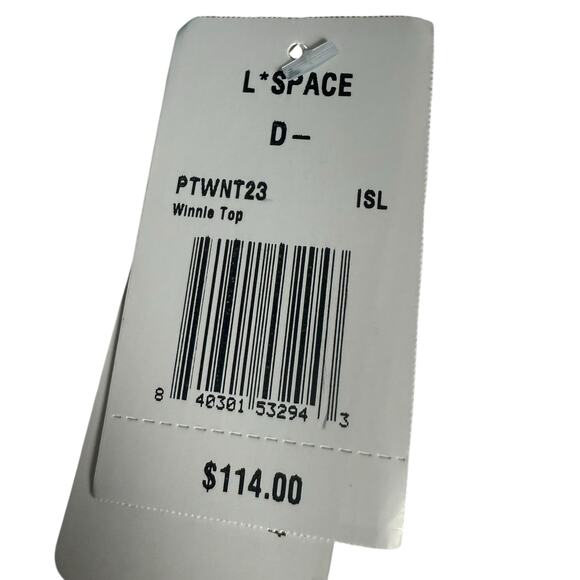 L*Space Pointelle Rib Winnie Island Blue V-Neck Bikini Swimsuit Top D Cup - Picture 7 of 9